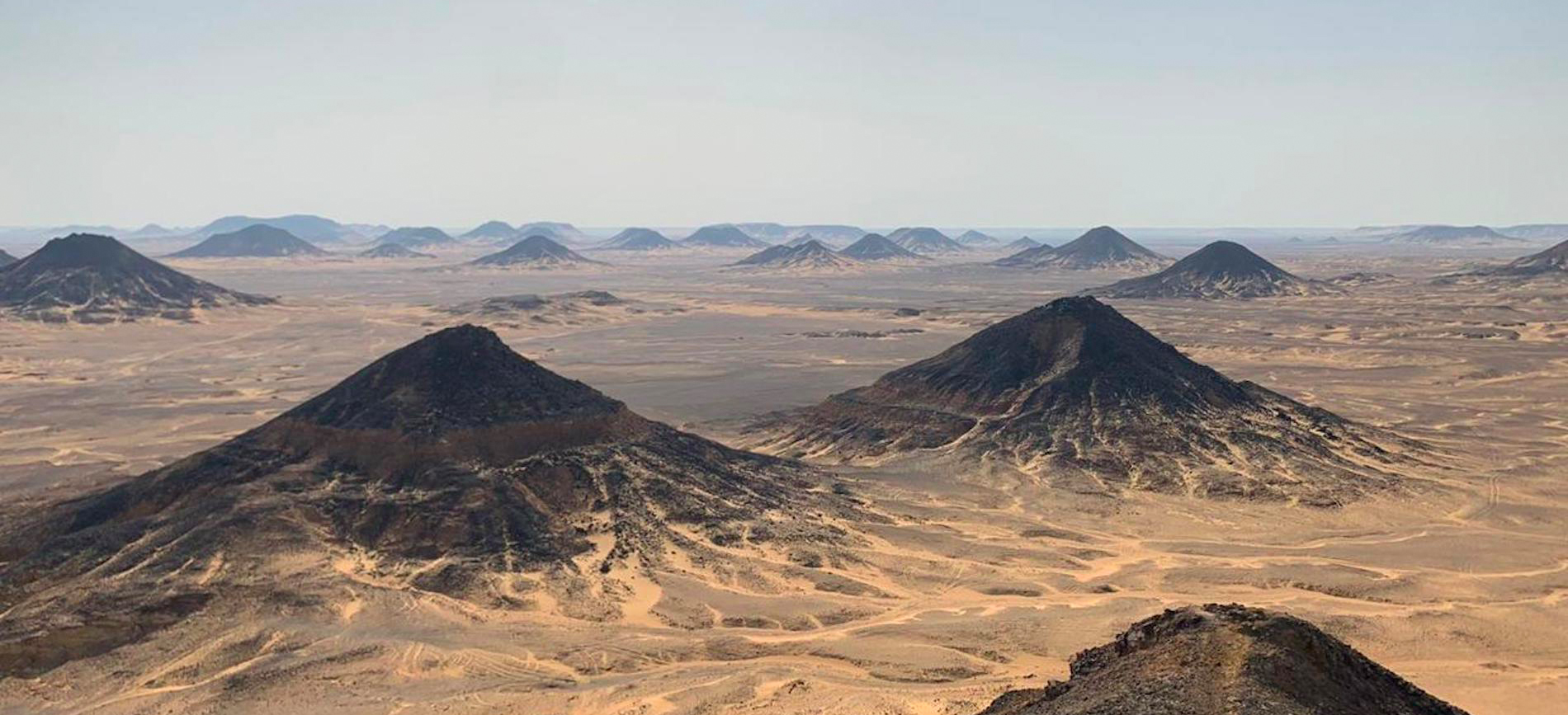 Image of the top of the Black Desert in Bahariya Oasis Egypt